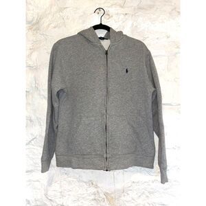 Boys Polo Ralph Lauren Gray Heather Fleece  Full Zip Hoodie XL (18-20) Pony Logo